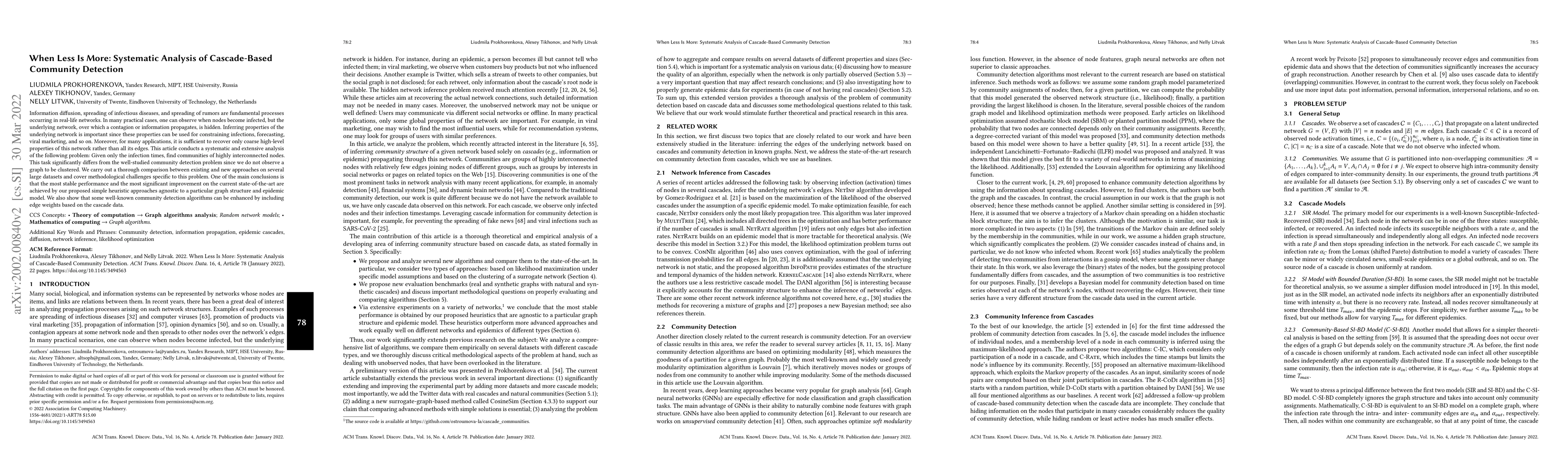Thumbnail for When Less Is More: Systematic Analysis of Cascade-Based Community
  Detection