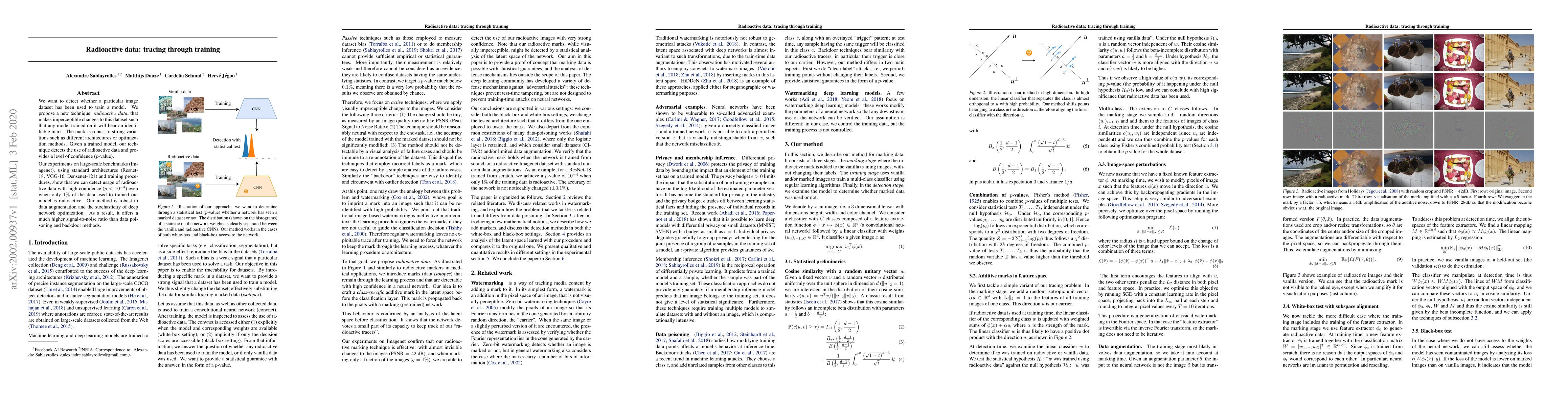 Thumbnail for Radioactive data: tracing through training