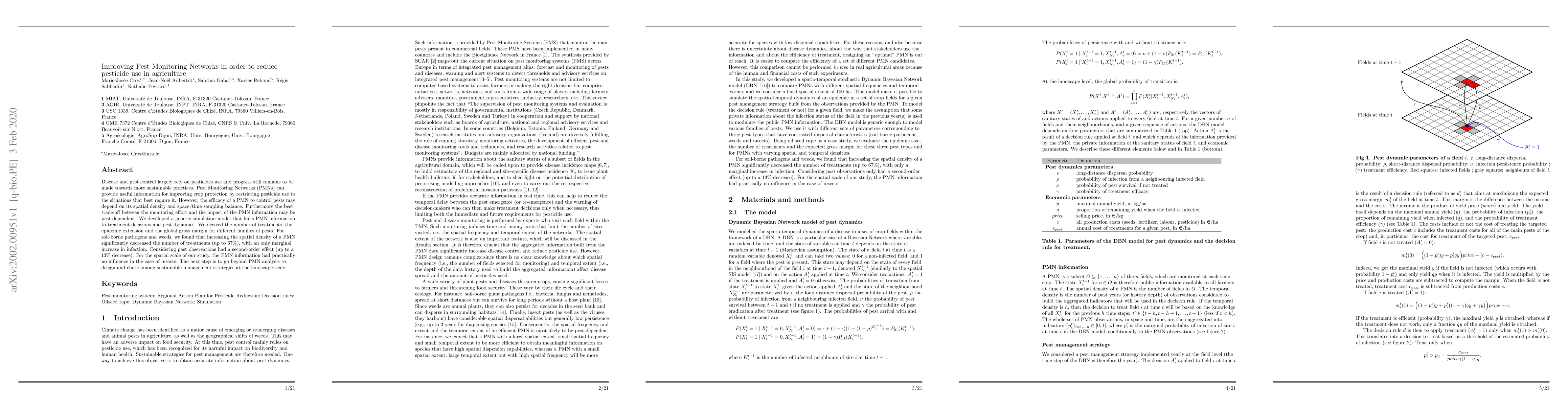 Thumbnail for Improving Pest Monitoring Networks in order to reduce pesticide use in
  agriculture