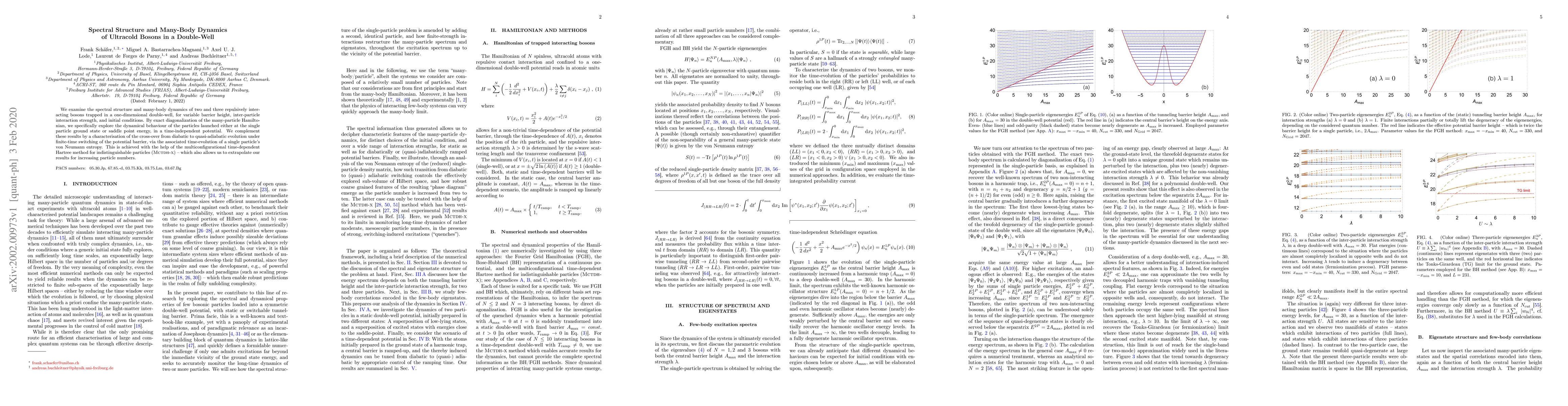 Thumbnail for Spectral Structure and Many-Body Dynamics of Ultracold Bosons in a
  Double-Well
