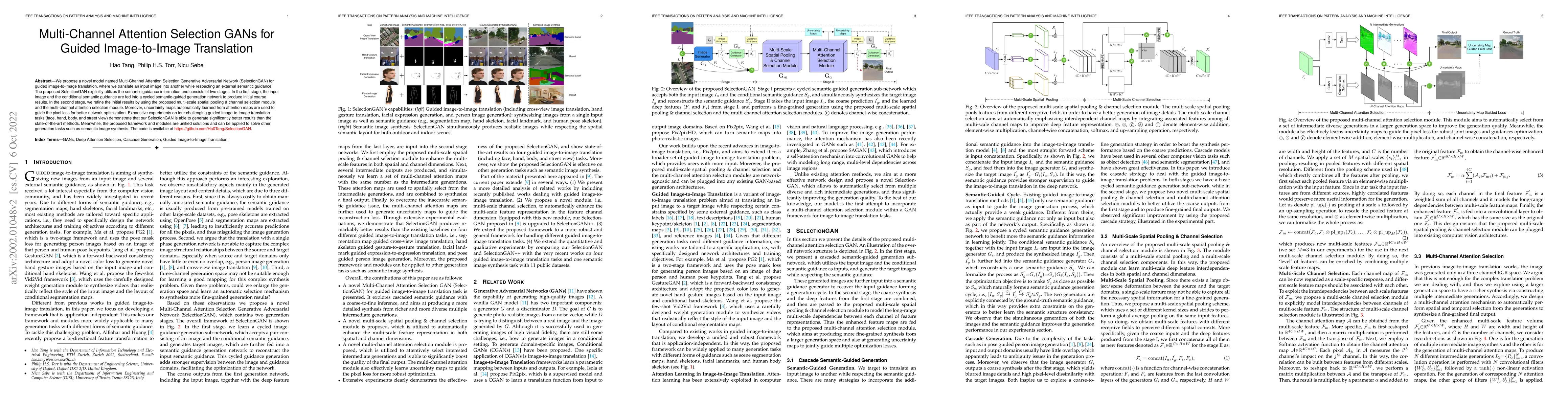 Thumbnail for Multi-Channel Attention Selection GANs for Guided Image-to-Image
  Translation