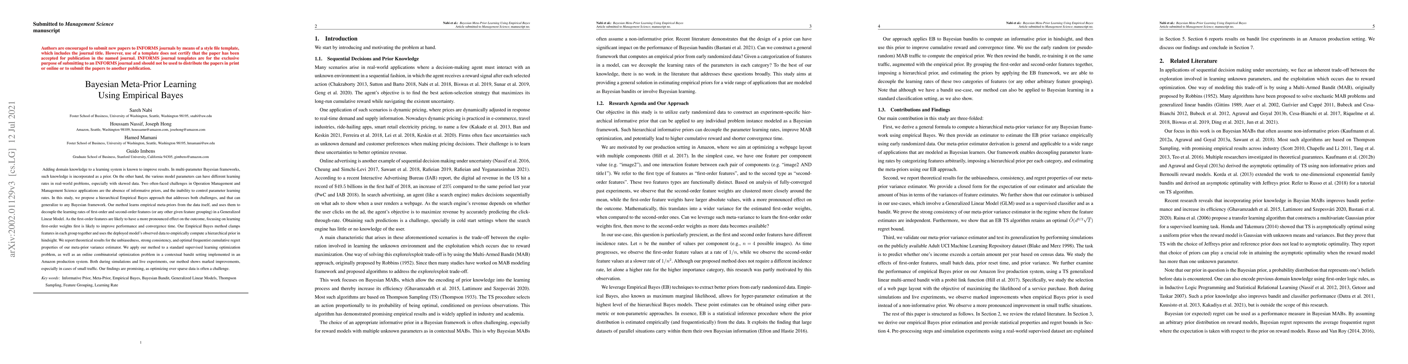 Thumbnail for Bayesian Meta-Prior Learning Using Empirical Bayes