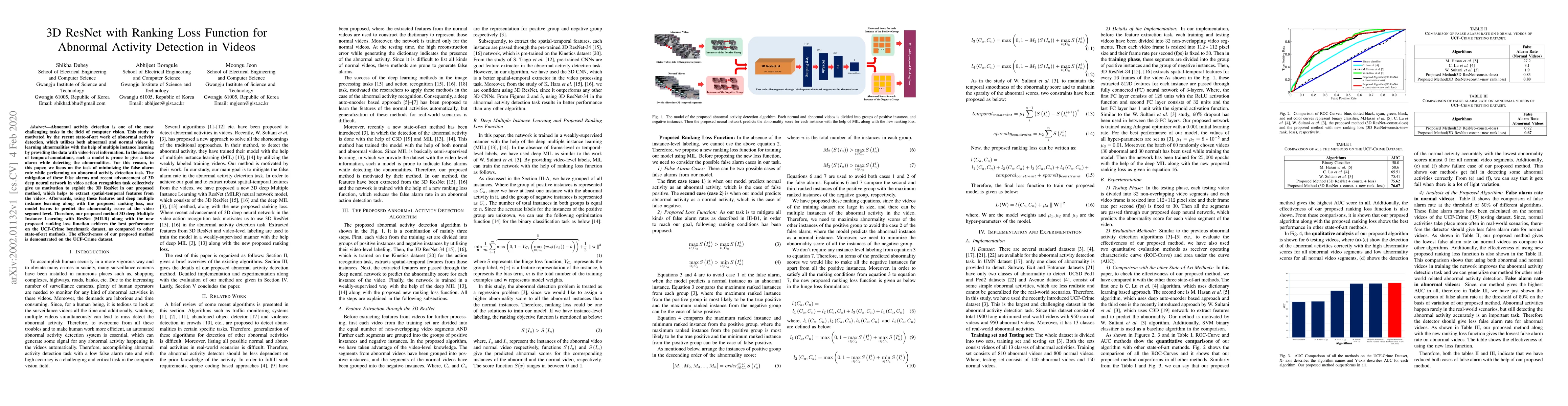 Thumbnail for 3D ResNet with Ranking Loss Function for Abnormal Activity Detection in
  Videos
