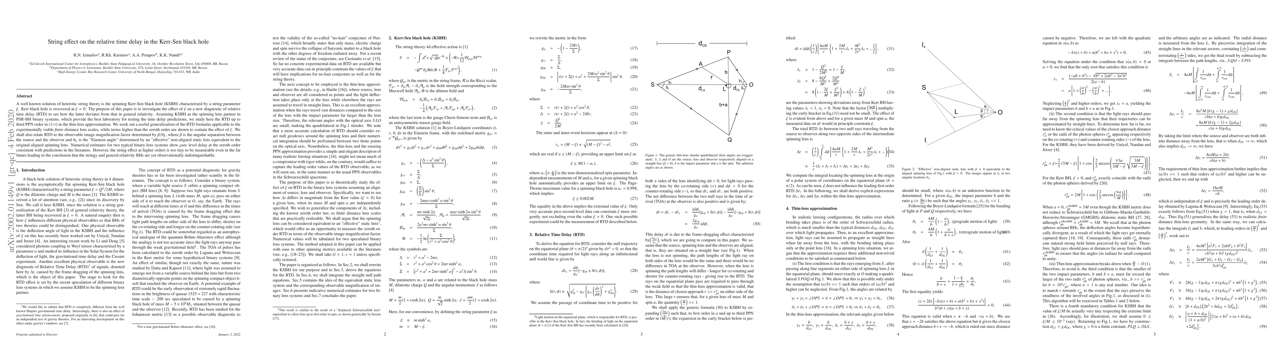 Thumbnail for String effect on the relative time delay in the Kerr-Sen black hole