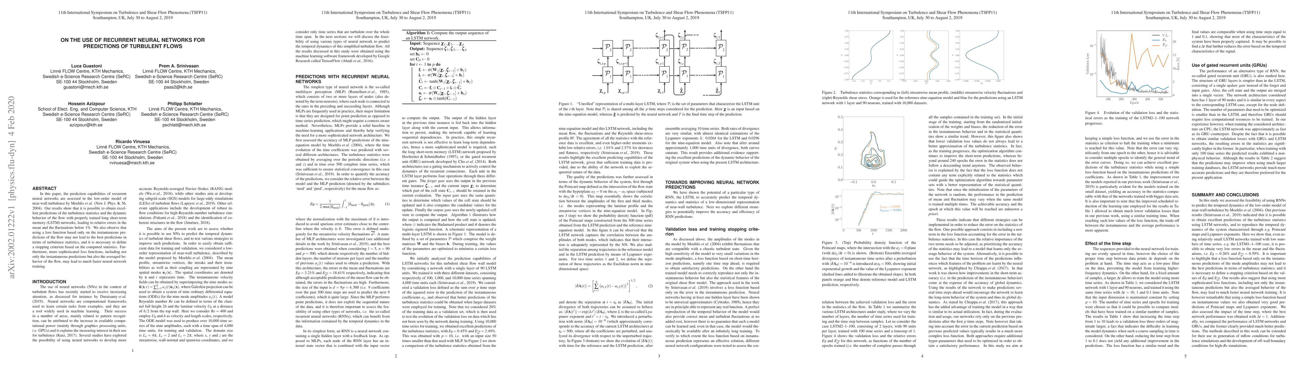 Thumbnail for On the use of recurrent neural networks for predictions of turbulent
  flows
