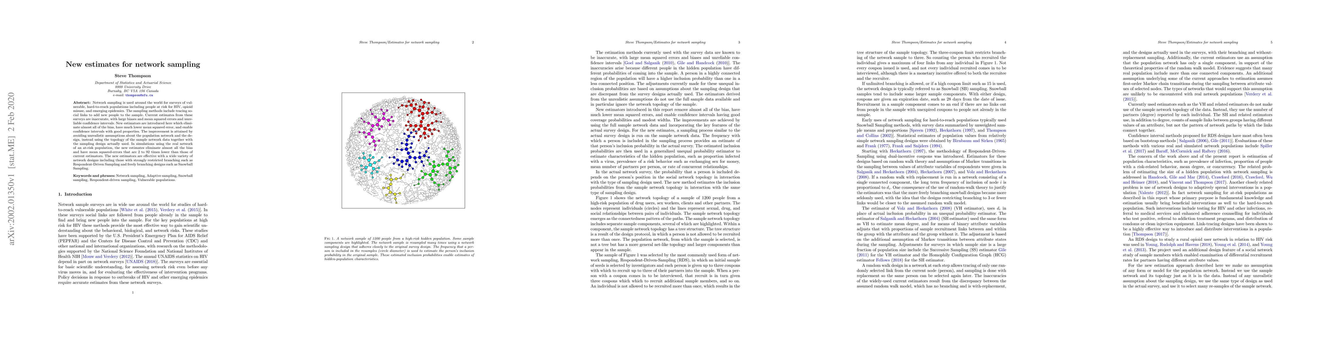 Thumbnail for New estimates for network sampling