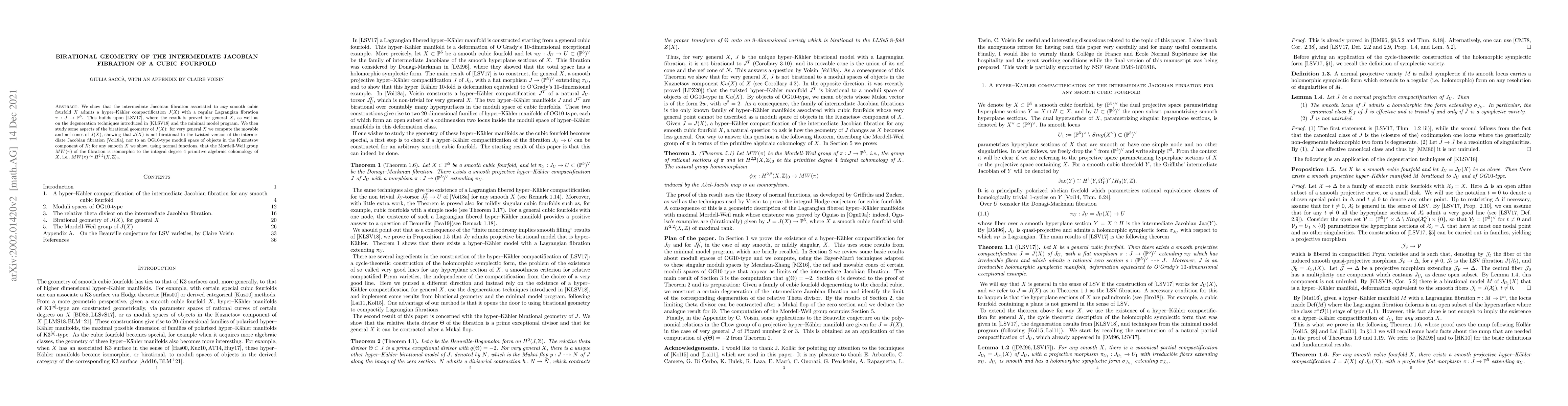 Thumbnail for Birational geometry of the intermediate Jacobian fibration of a cubic
  fourfold