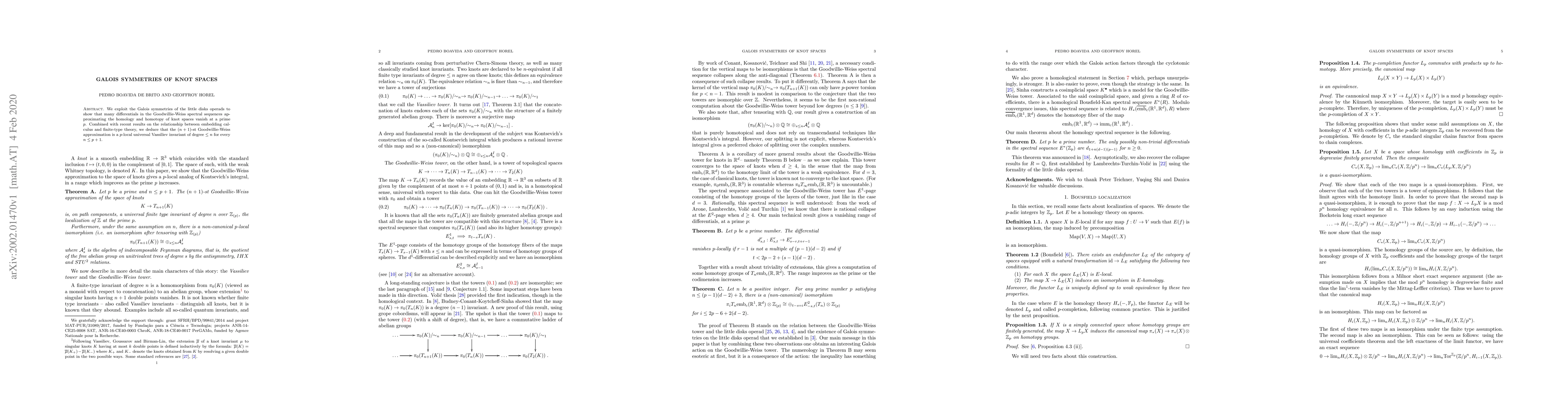 Thumbnail for Galois symmetries of knot spaces
