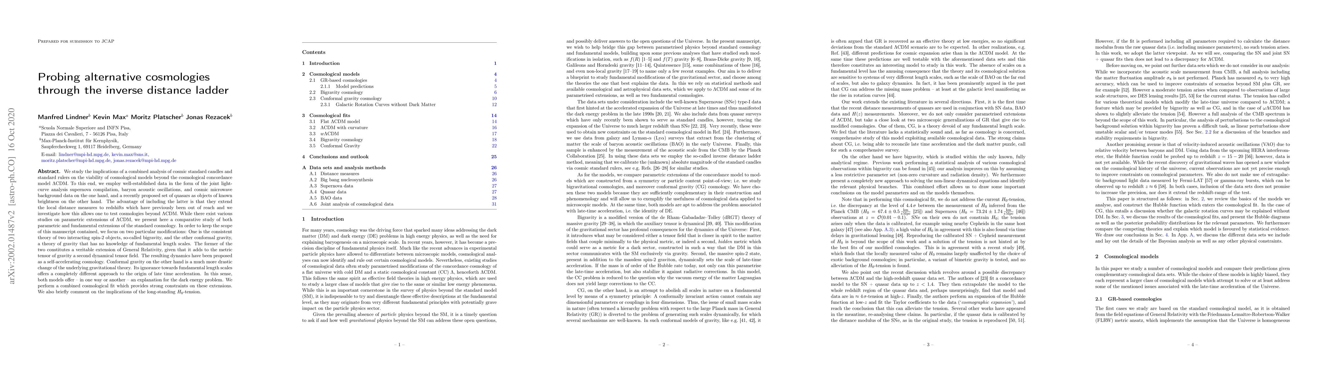 Thumbnail for Probing alternative cosmologies through the inverse distance ladder