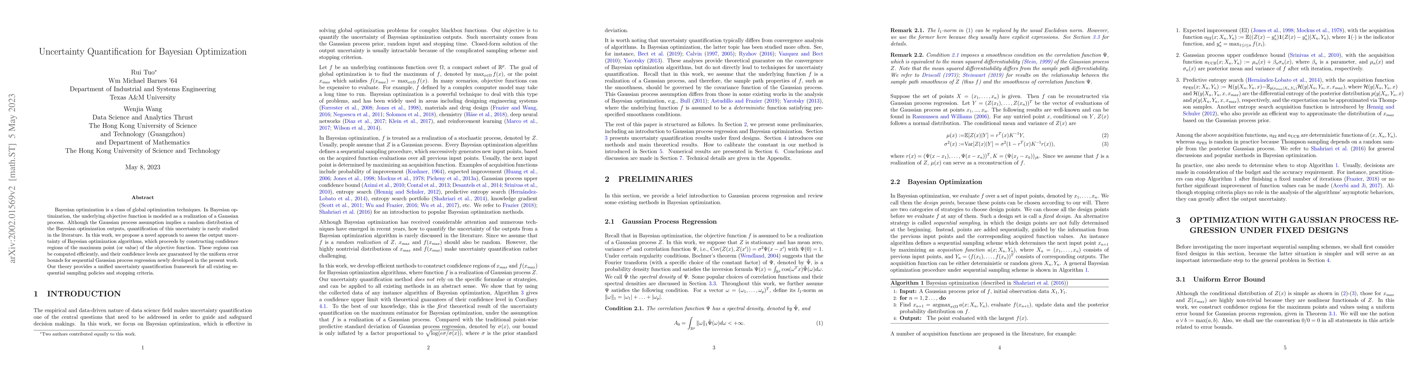 Thumbnail for Uncertainty Quantification for Bayesian Optimization