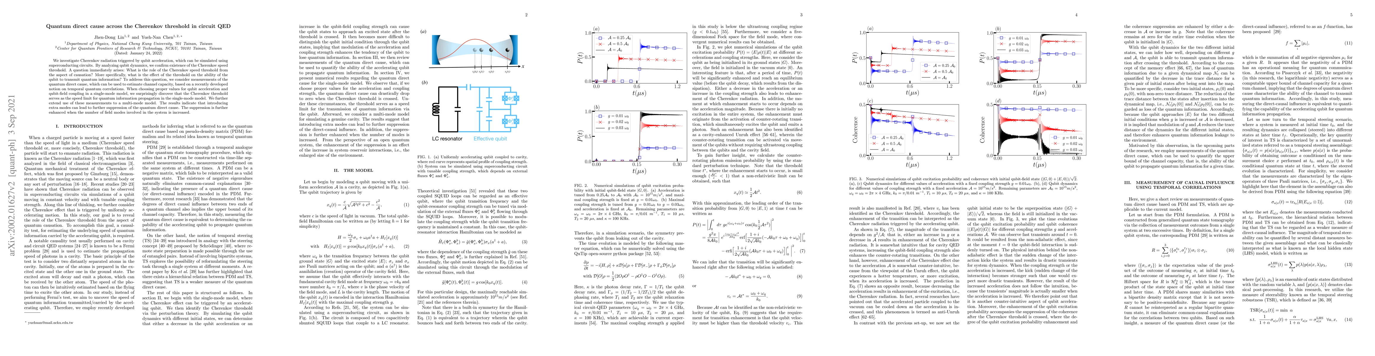 Thumbnail for Quantum direct cause across the Cherenkov threshold in circuit QED
