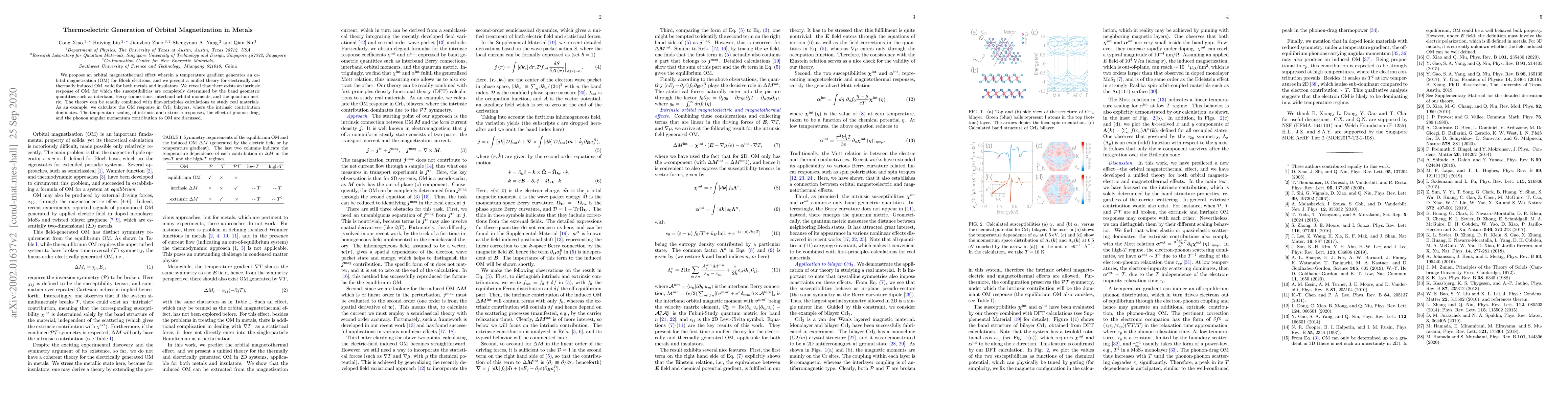 Thumbnail for Thermoelectric Generation of Orbital Magnetization in Metals