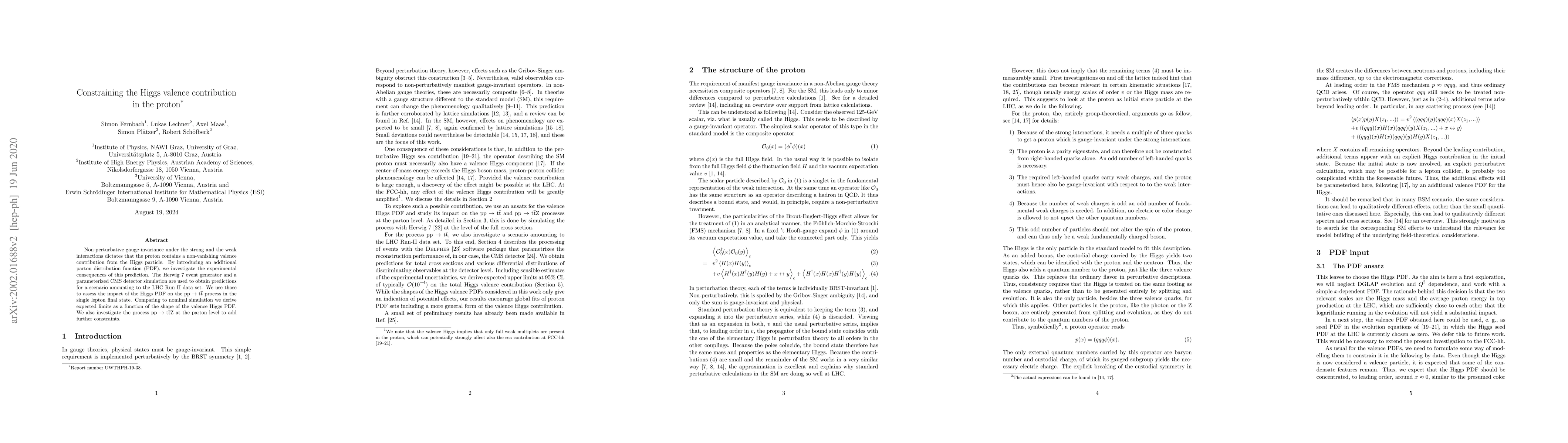 Thumbnail for Constraining the Higgs valence contribution in the proton