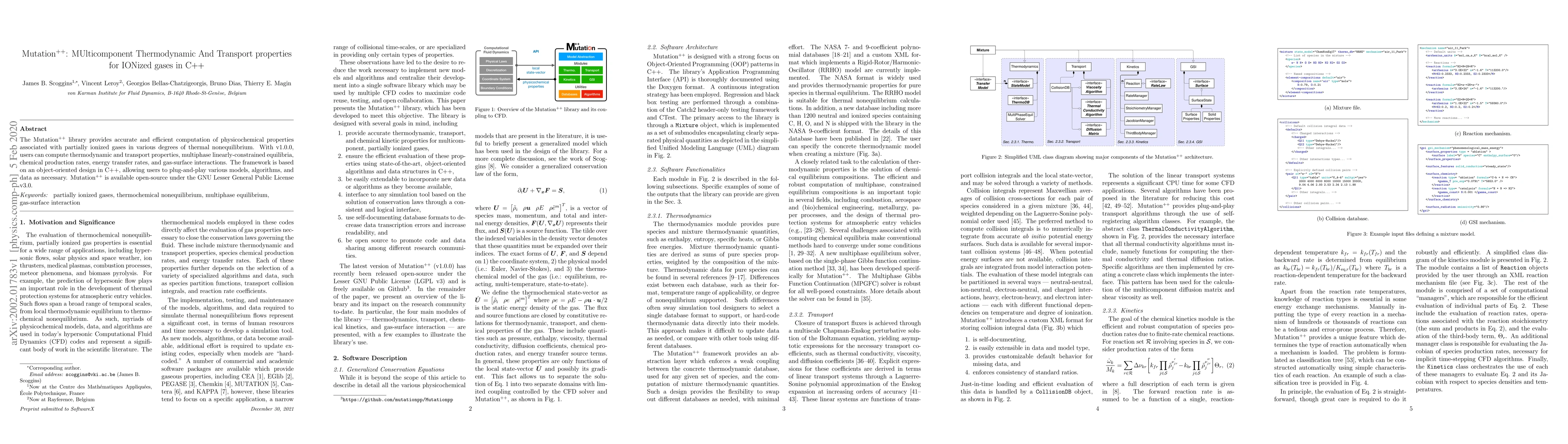 Thumbnail for Mutation++: MUlticomponent Thermodynamic And Transport properties for
  IONized gases in C++