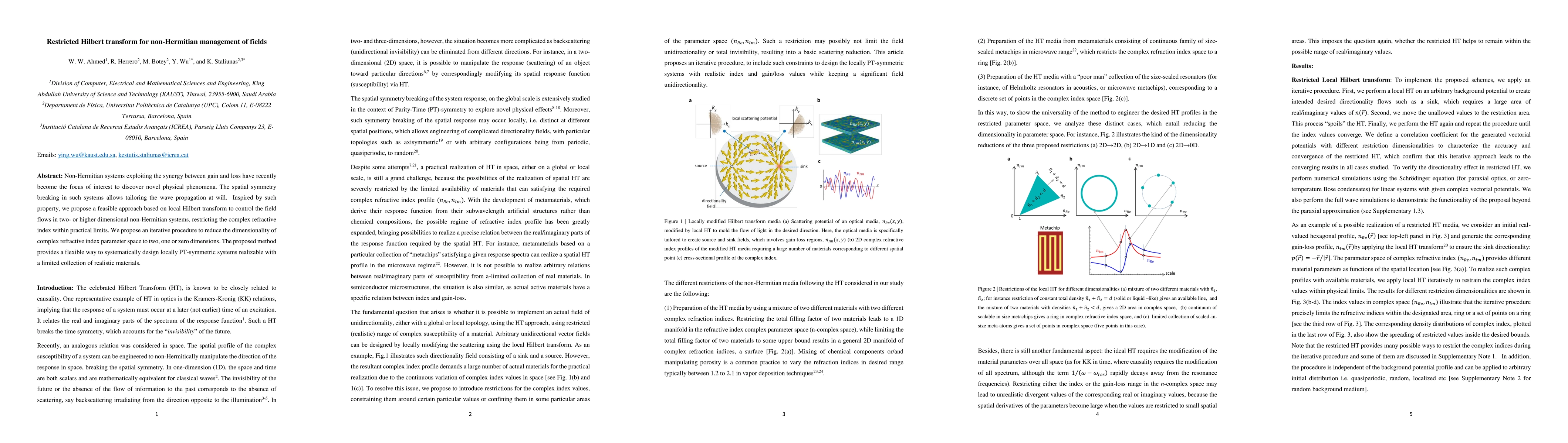 Thumbnail for Restricted Hilbert transform for non-Hermitian management of fields