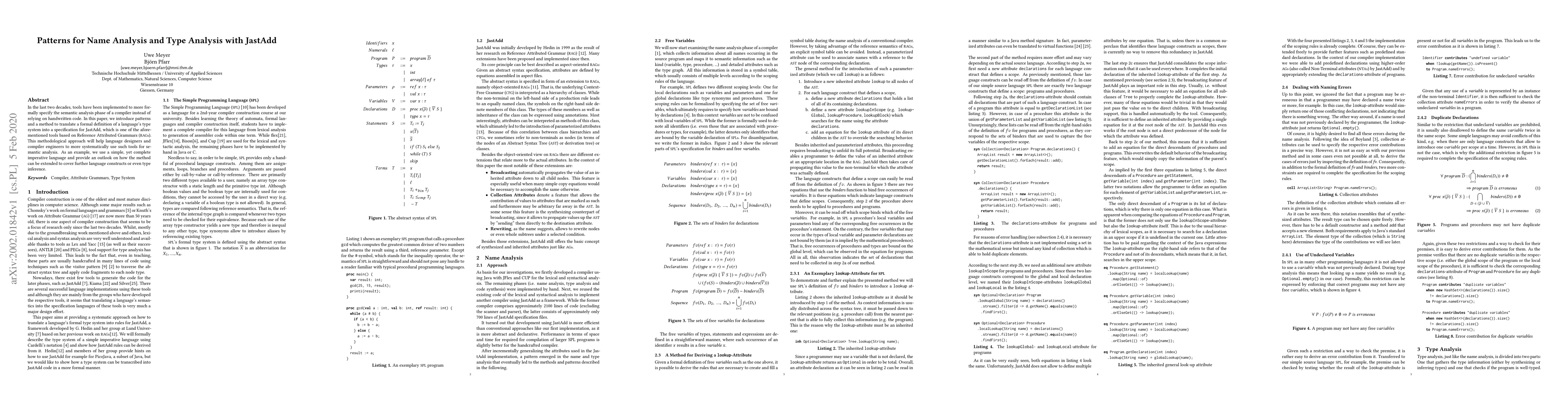 Thumbnail for Patterns for Name Analysis and Type Analysis with JastAdd