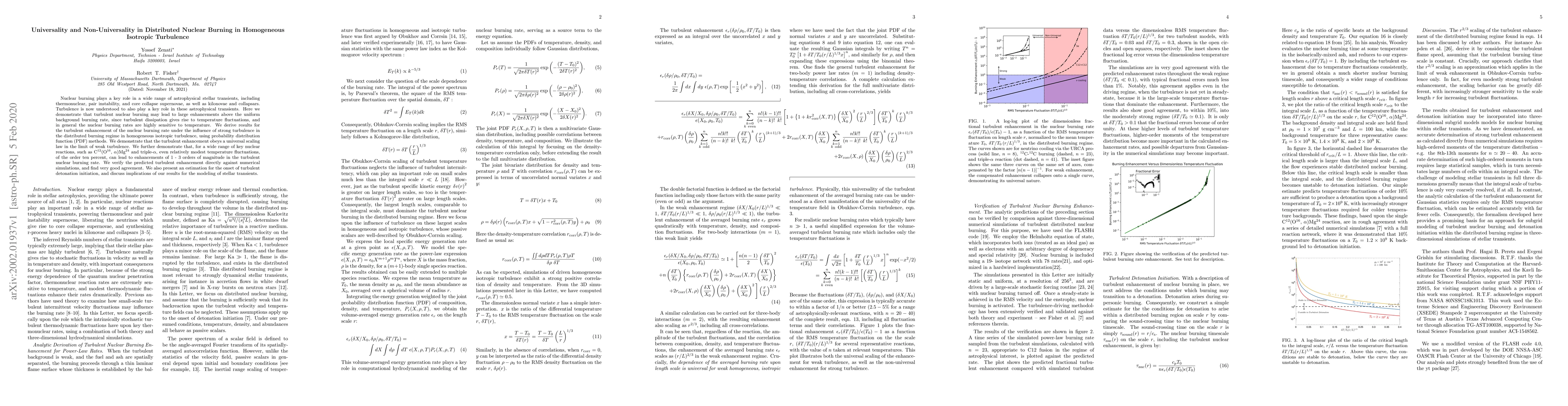 Thumbnail for Universality and Non-Universality in Distributed Nuclear Burning in
  Homogeneous Isotropic Turbulence