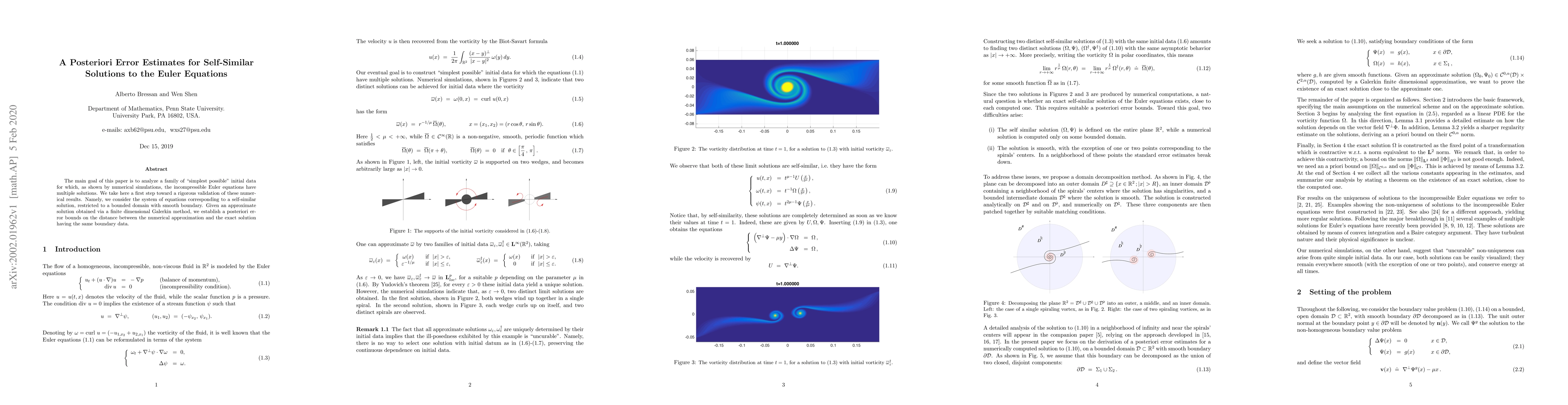 Thumbnail for A Posteriori Error Estimates for Self-Similar Solutions to the Euler
  Equations