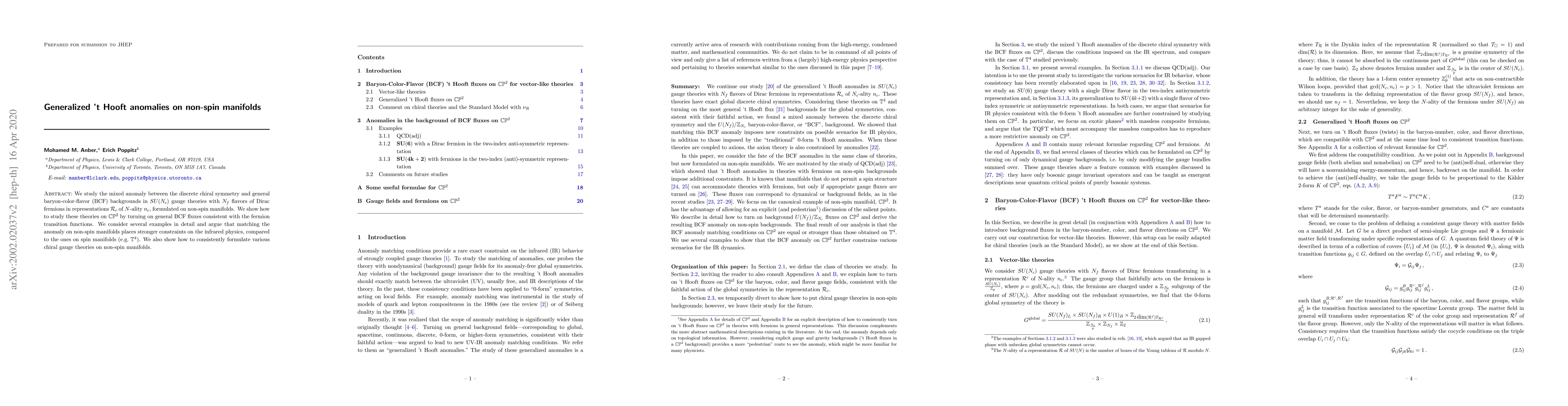 Thumbnail for Generalized 't Hooft anomalies on non-spin manifolds