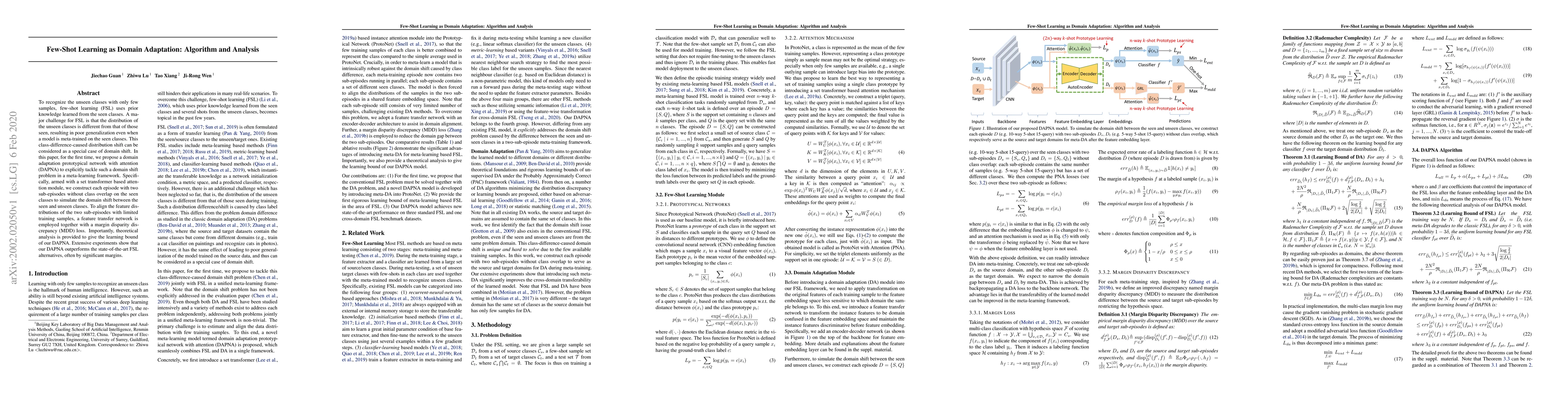 Thumbnail for Few-Shot Learning as Domain Adaptation: Algorithm and Analysis