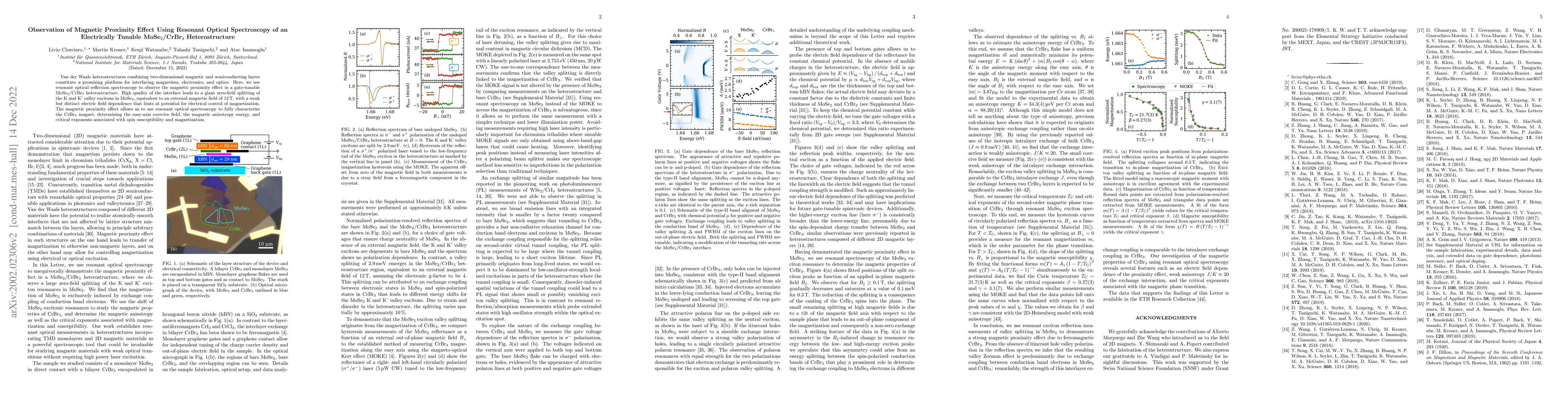 Thumbnail for Observation of Magnetic Proximity Effect Using Resonant Optical
  Spectroscopy of an Electrically Tunable MoSe$_2$/CrBr$_3$ Heterostructure