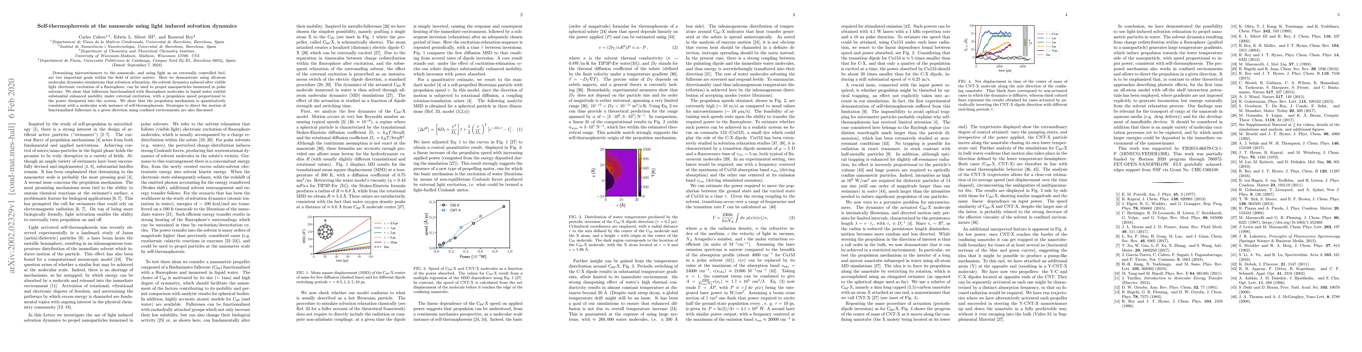 Thumbnail for Self-thermophoresis at the nanoscale using light induced solvation
  dynamics