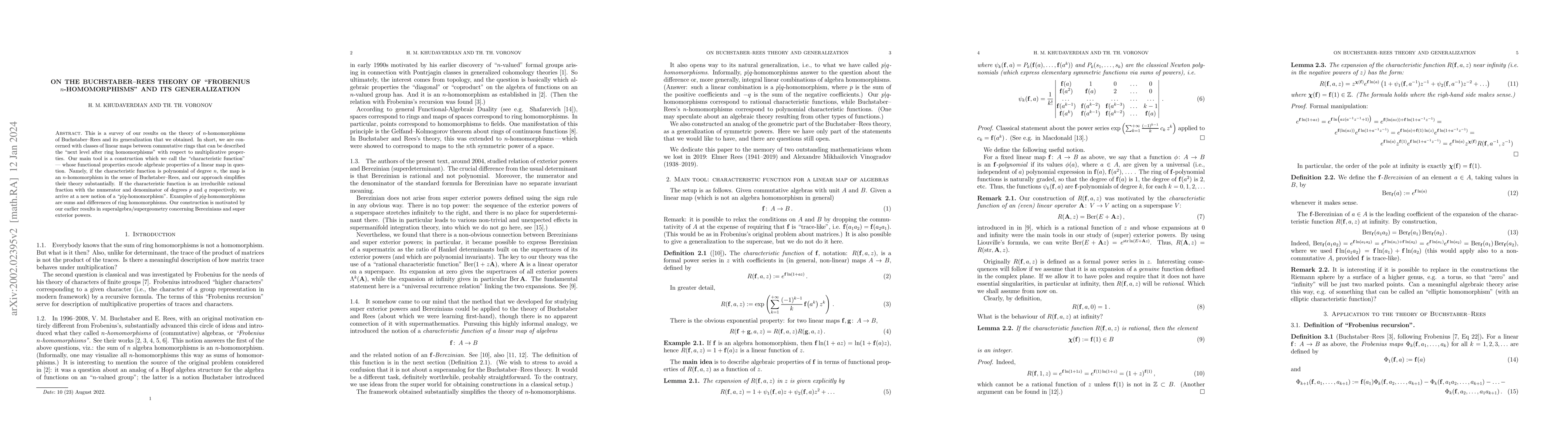Thumbnail for On the Buchstaber--Rees theory of "Frobenius $n$-homomorphisms" and its
  generalization