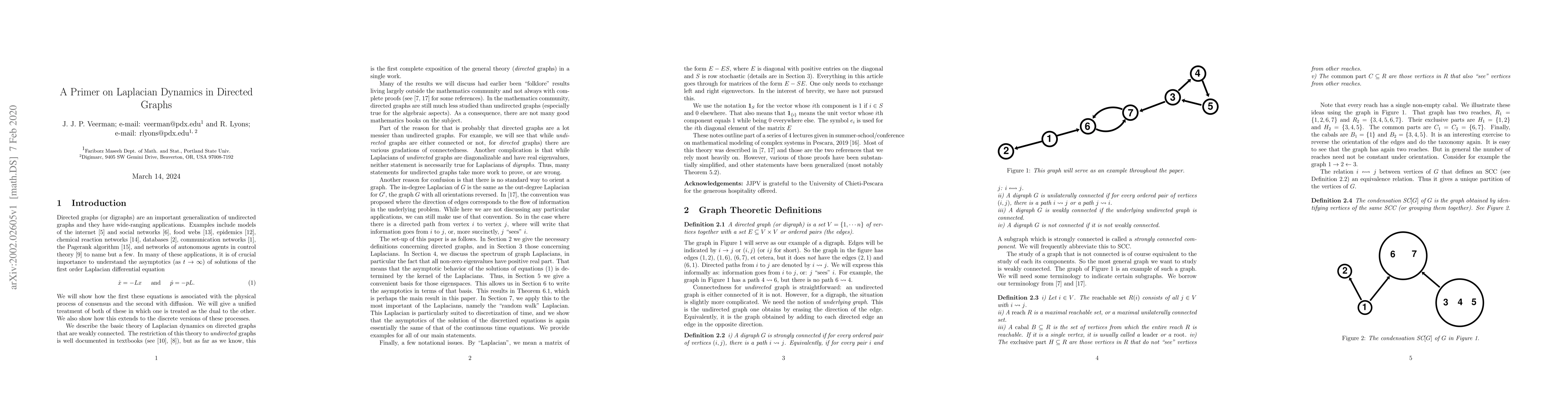Thumbnail for A Primer on Laplacian Dynamics in Directed Graphs