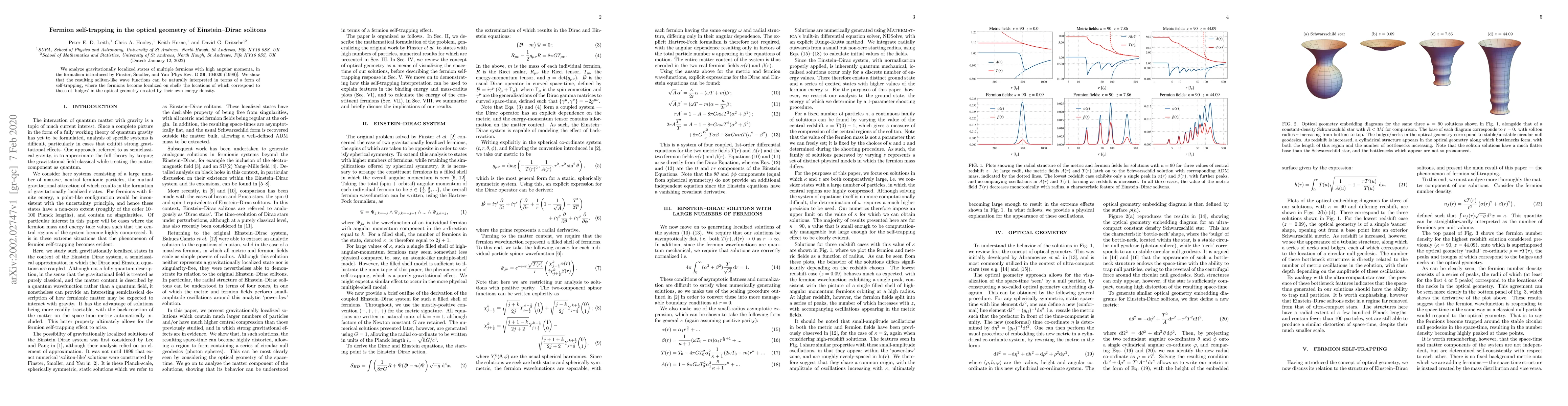 Thumbnail for Fermion self-trapping in the optical geometry of Einstein-Dirac solitons