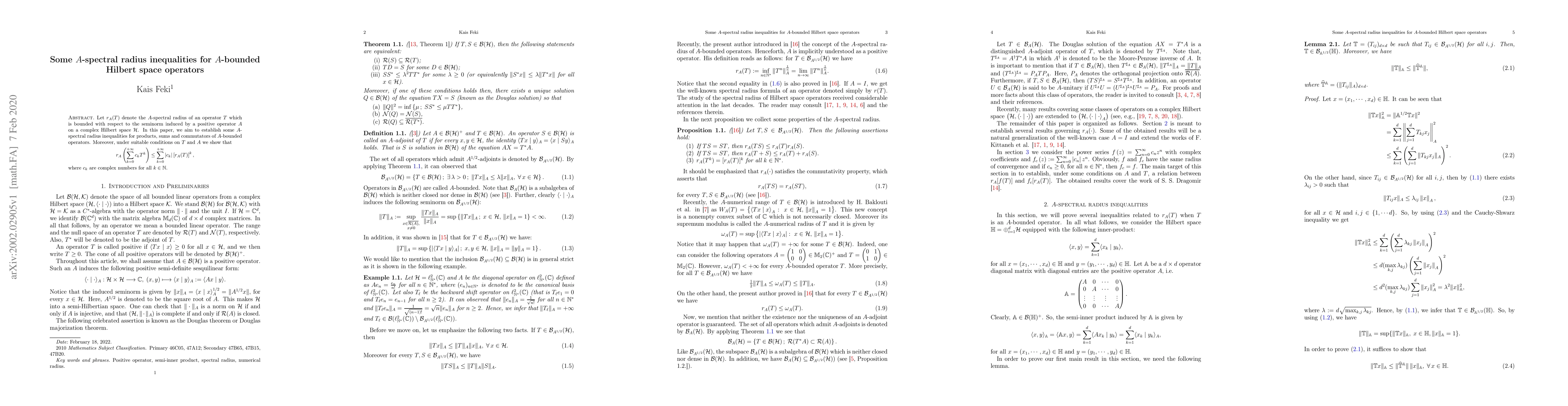Thumbnail for Some $A$-spectral radius inequalities for $A$-bounded Hilbert space
  operators