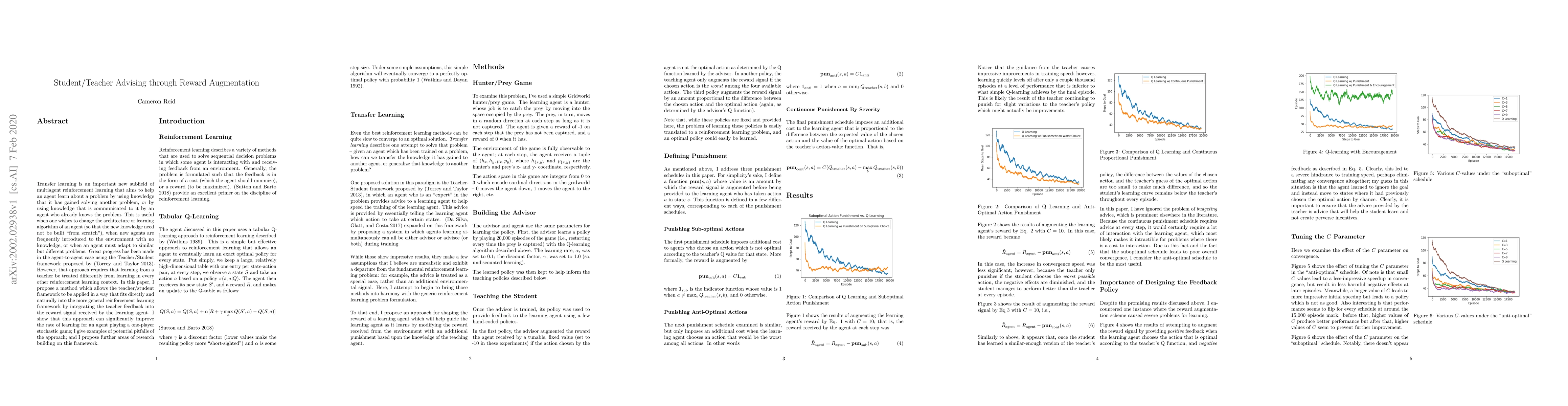 Thumbnail for Student/Teacher Advising through Reward Augmentation