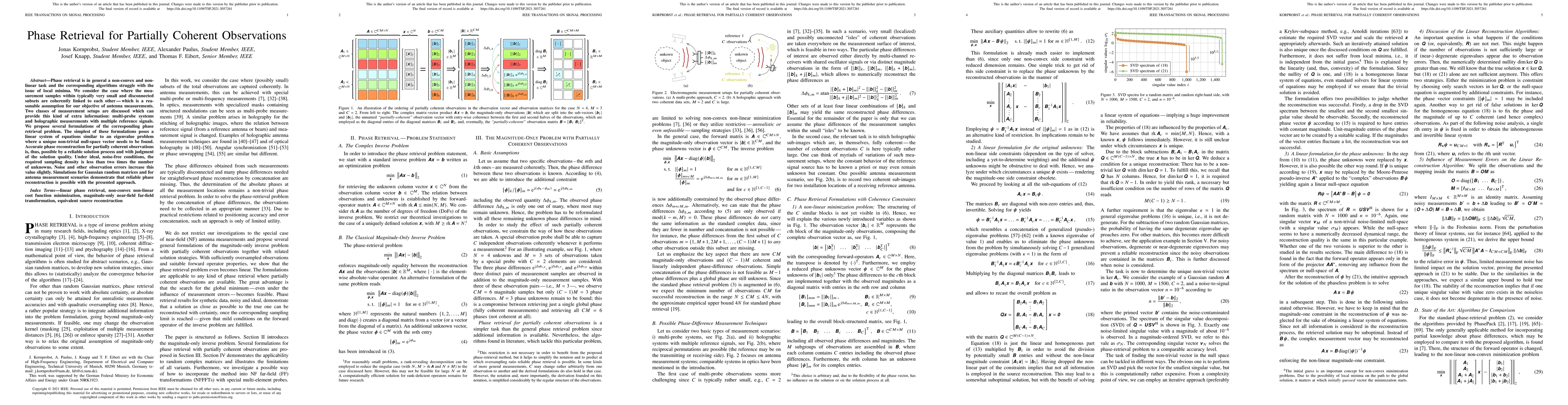 Thumbnail for Phase Retrieval for Partially Coherent Observations