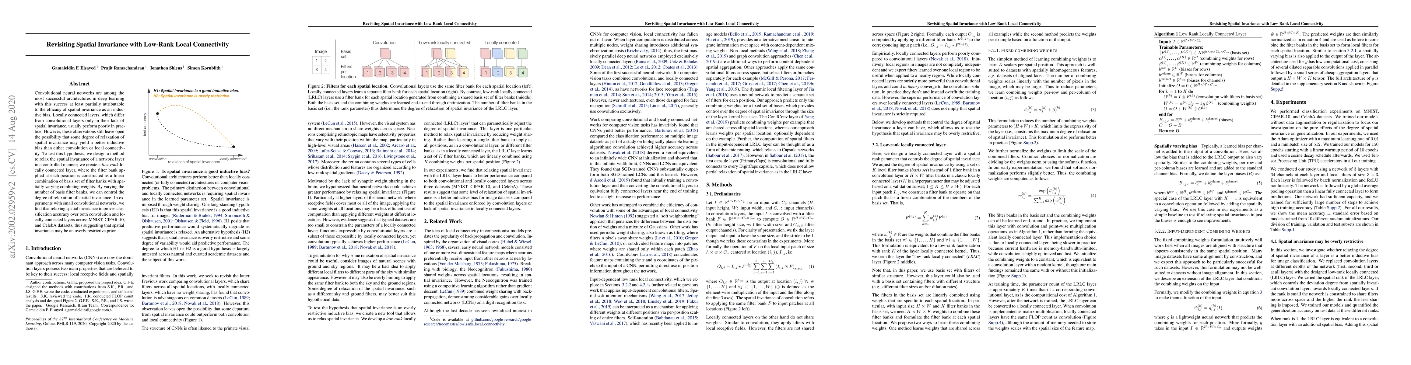 Thumbnail for Revisiting Spatial Invariance with Low-Rank Local Connectivity