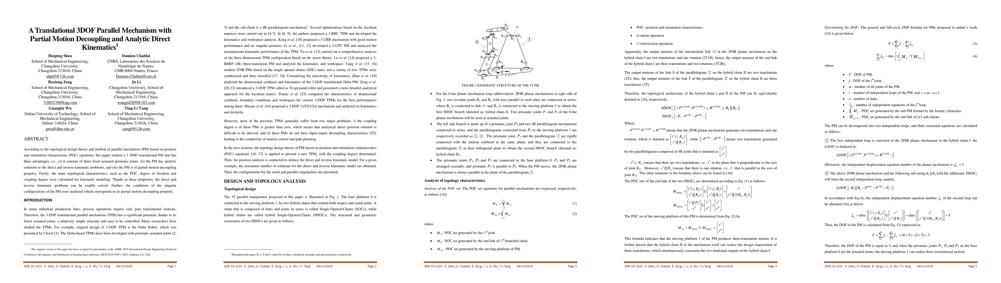 Thumbnail for A Translational Three-Degrees-of-Freedom Parallel Mechanism With Partial
  Motion Decoupling and Analytic Direct Kinematics