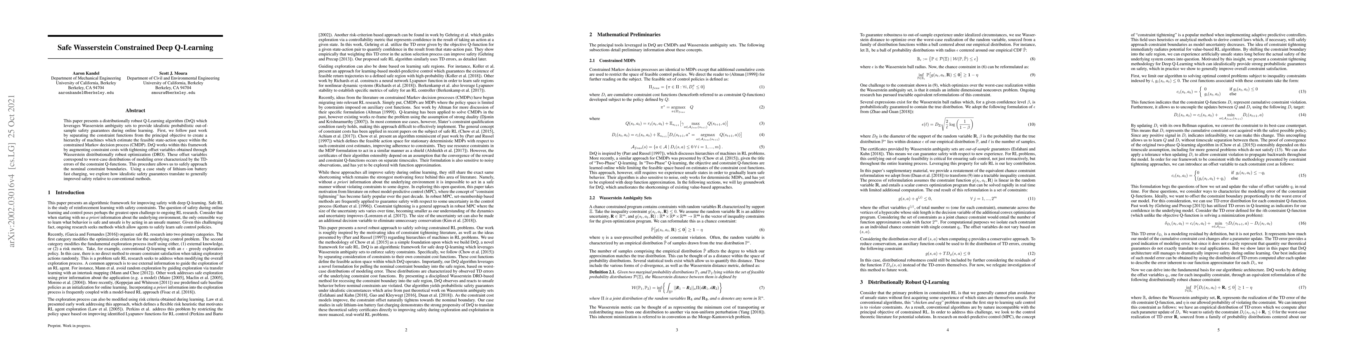 Thumbnail for Safe Wasserstein Constrained Deep Q-Learning