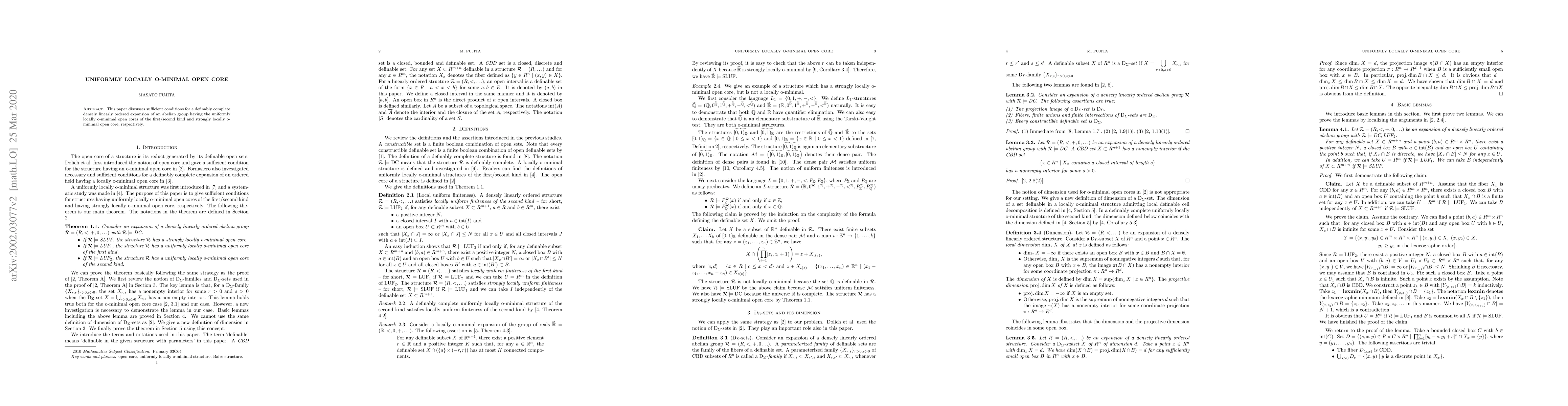 Thumbnail for Uniformly locally o-minimal open core