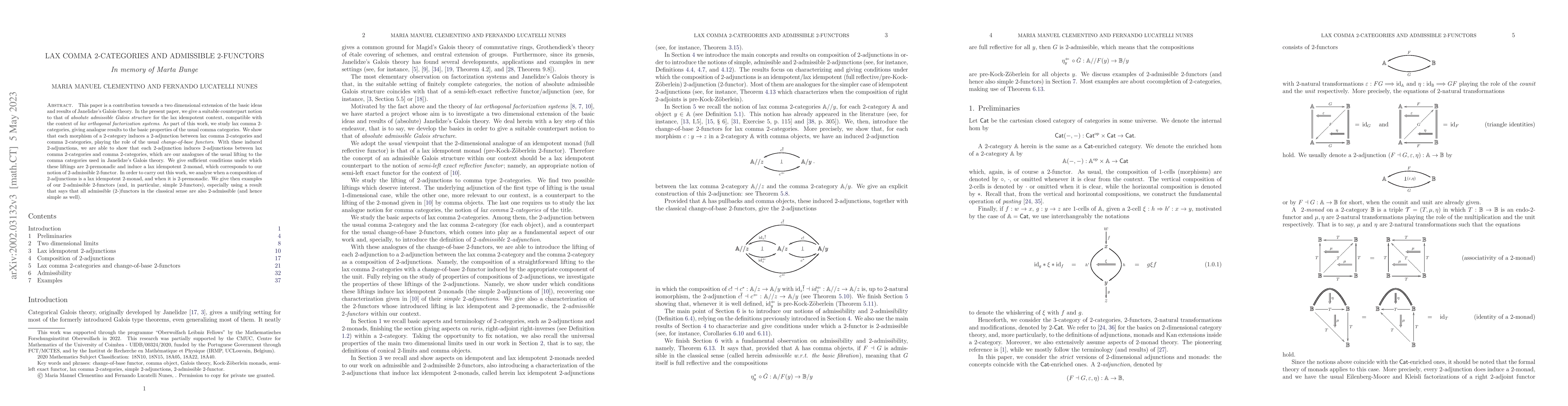 Thumbnail for Lax comma $2$-categories and admissible $2$-functors