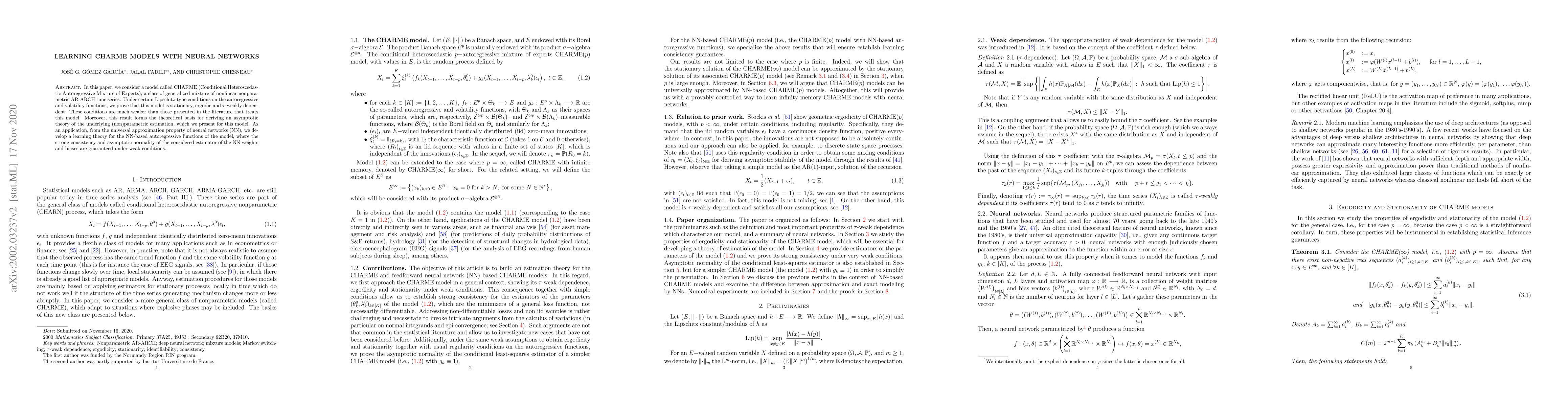 Thumbnail for Learning CHARME models with neural networks
