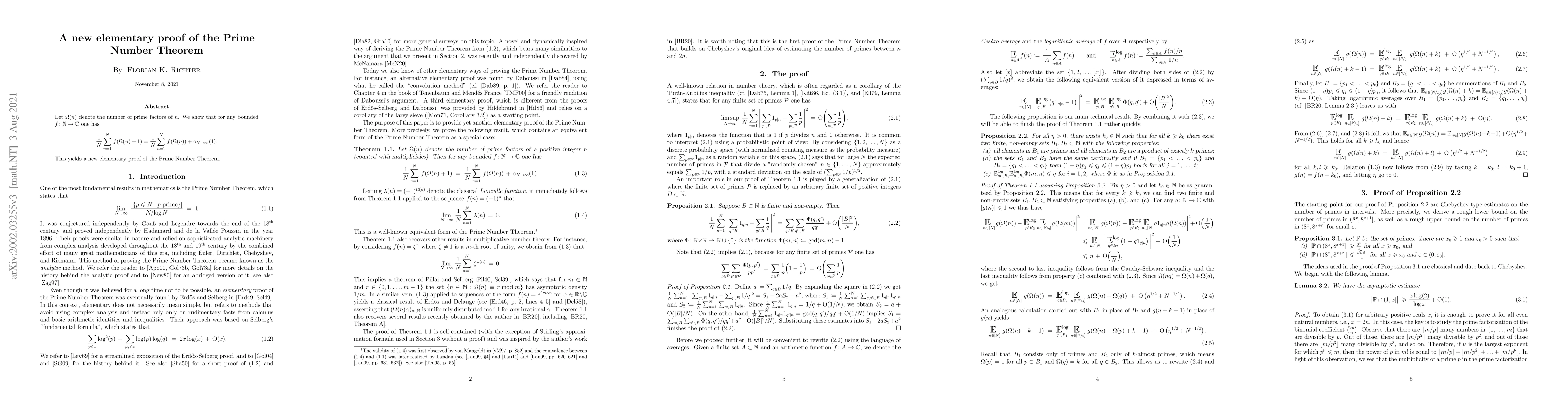 Thumbnail for A new elementary proof of the Prime Number Theorem