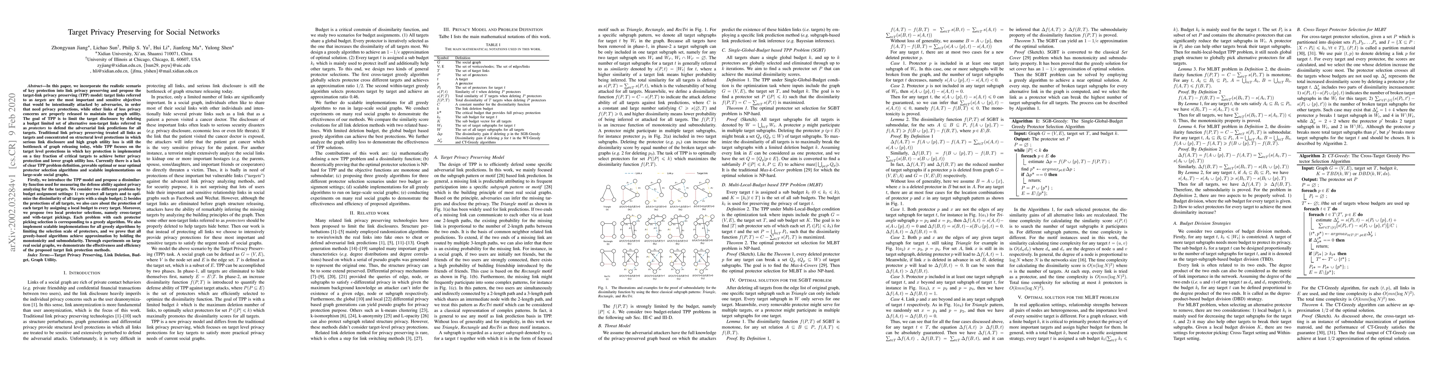 Thumbnail for Target Privacy Preserving for Social Networks
