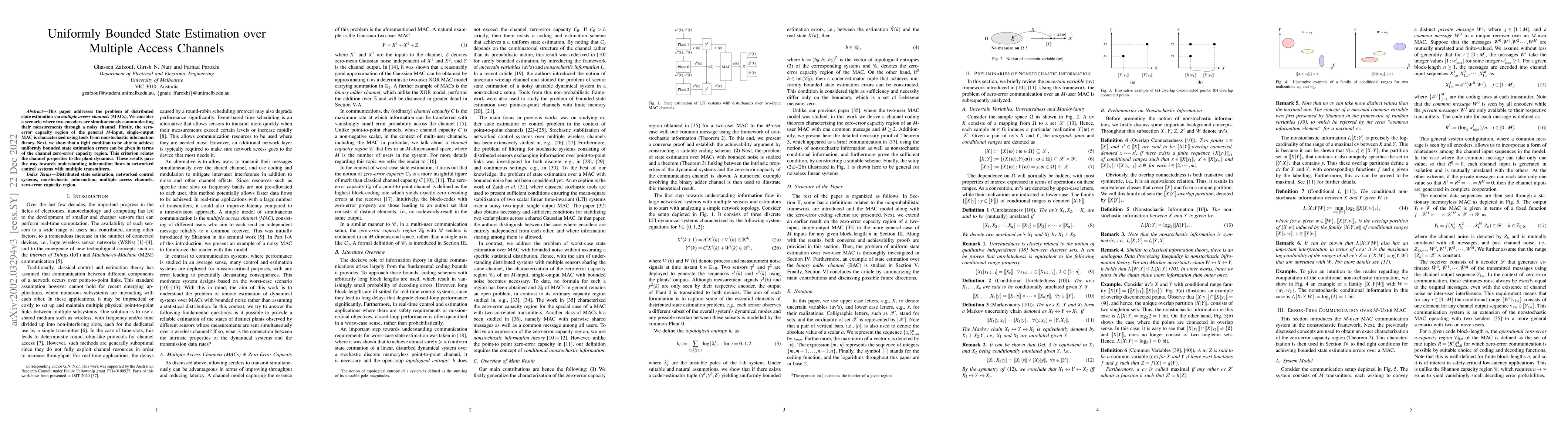 Thumbnail for Uniformly Bounded State Estimation over Multiple Access Channels