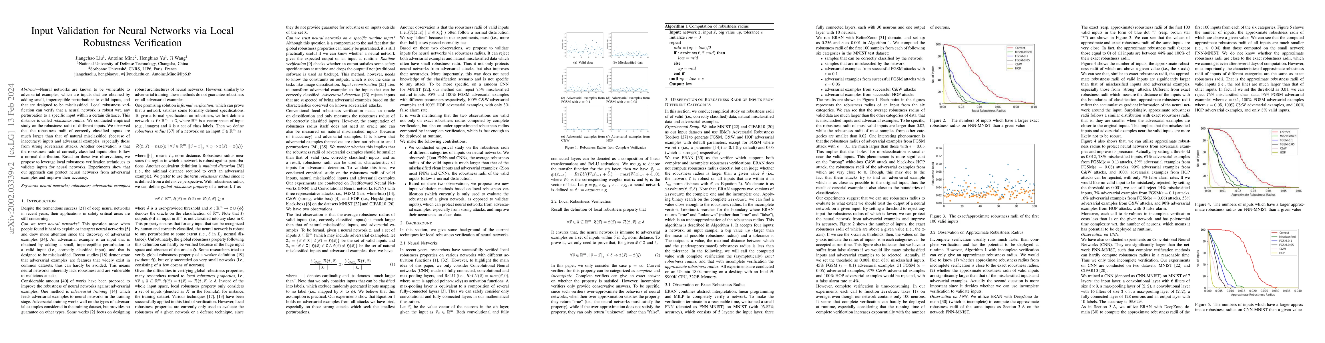 Thumbnail for Input Validation for Neural Networks via Runtime Local Robustness
  Verification