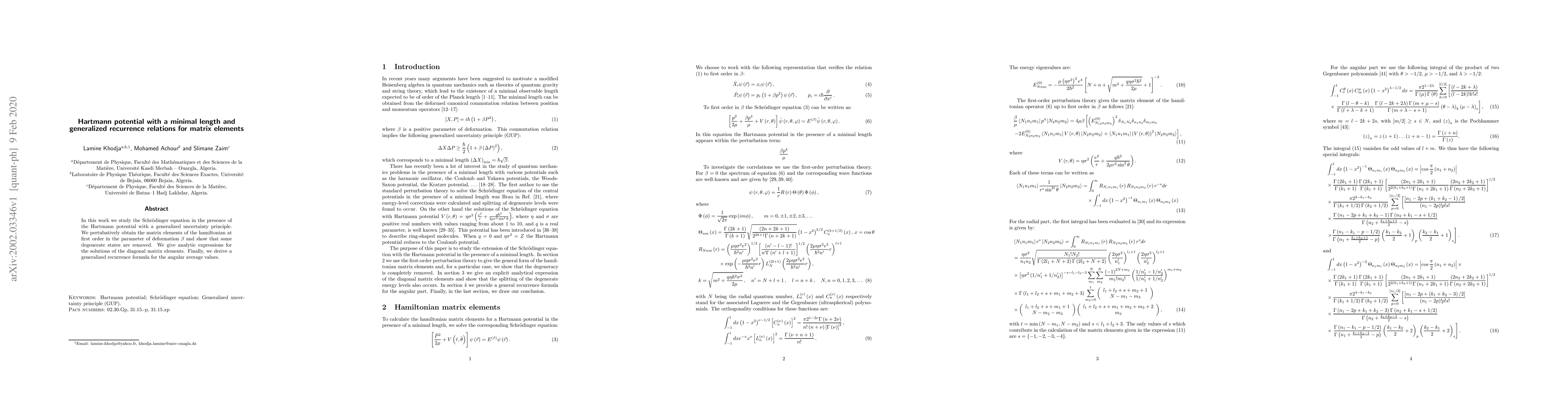 Thumbnail for Hartmann potential with a minimal length and generalized recurrence
  relations for matrix elements
