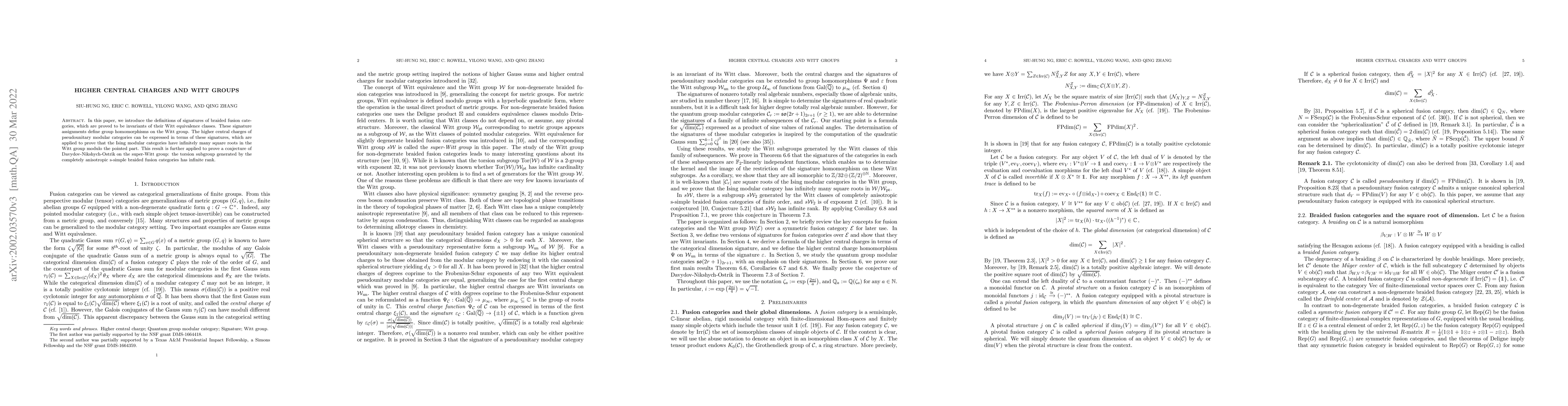 Thumbnail for Higher central charges and Witt groups
