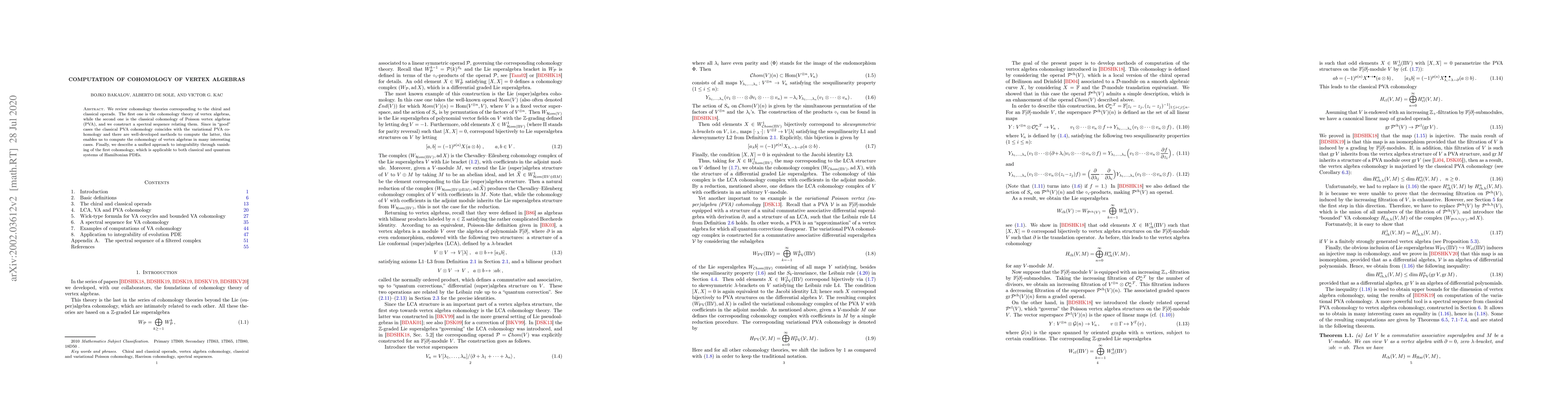 Thumbnail for Computation of cohomology of vertex algebras