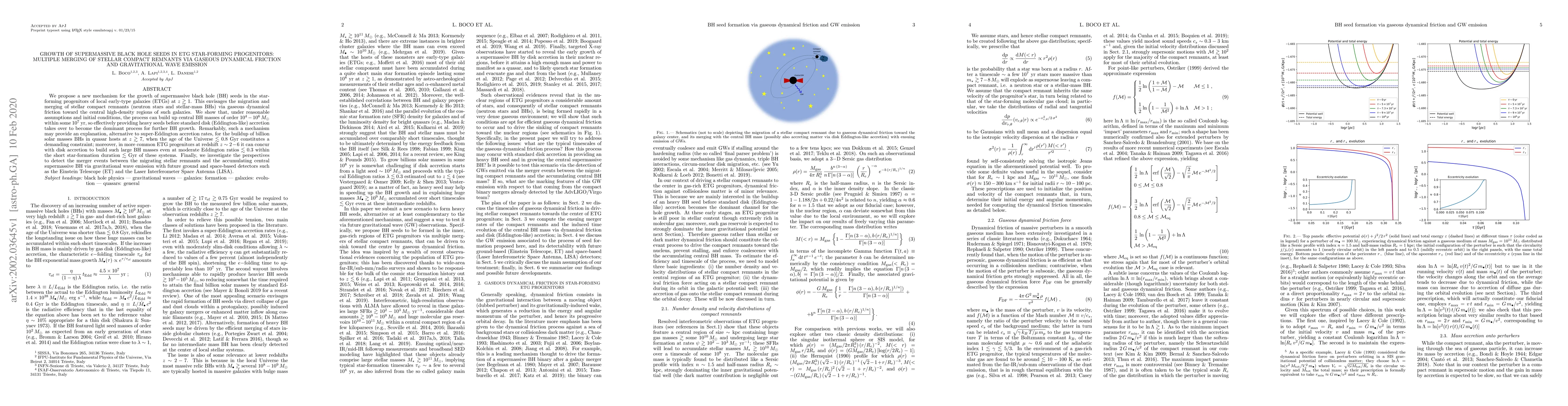 Thumbnail for Growth of Supermassive Black Hole Seeds in ETG Star-Forming Progenitors:
  Multiple Merging of Stellar Compact Remnants via Gaseous Dynamical Friction
  and Gravitational Wave Emission