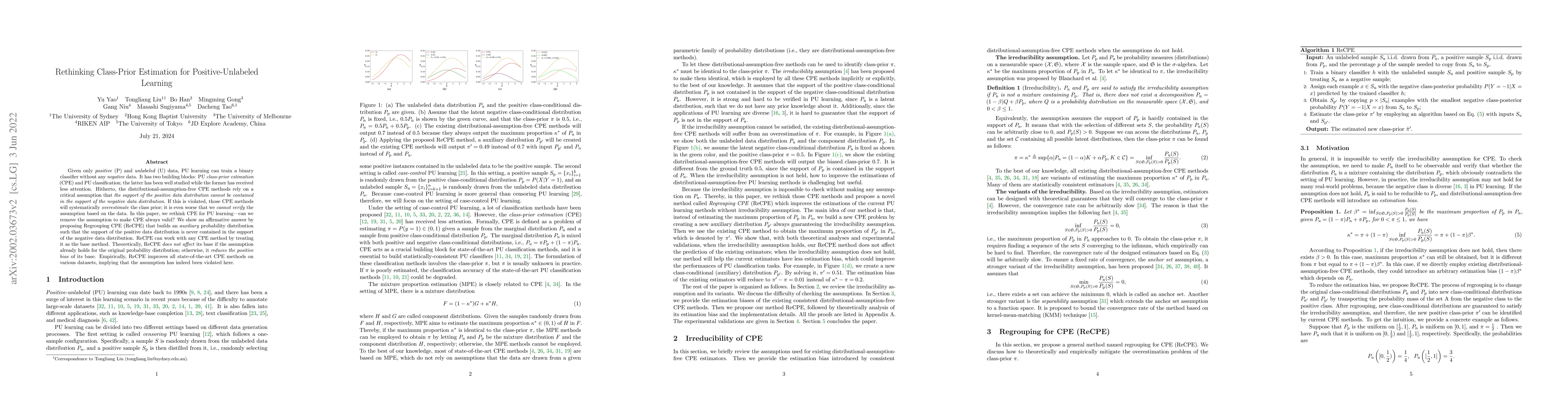 Thumbnail for Rethinking Class-Prior Estimation for Positive-Unlabeled Learning
