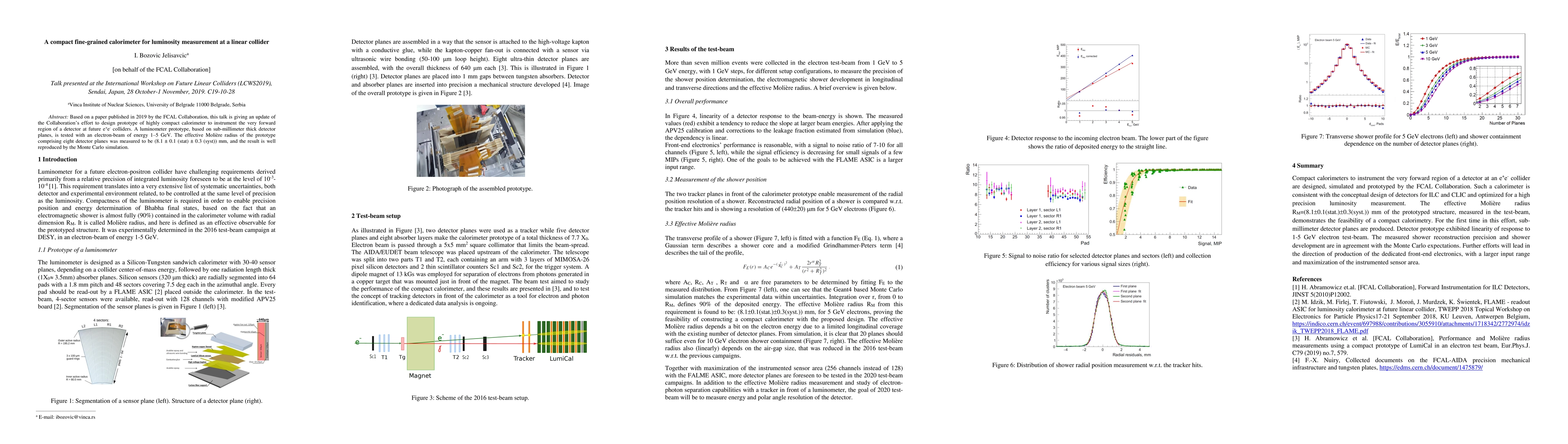 Thumbnail for A compact fine-grained calorimeter for luminosity measurement at a
  linear collider