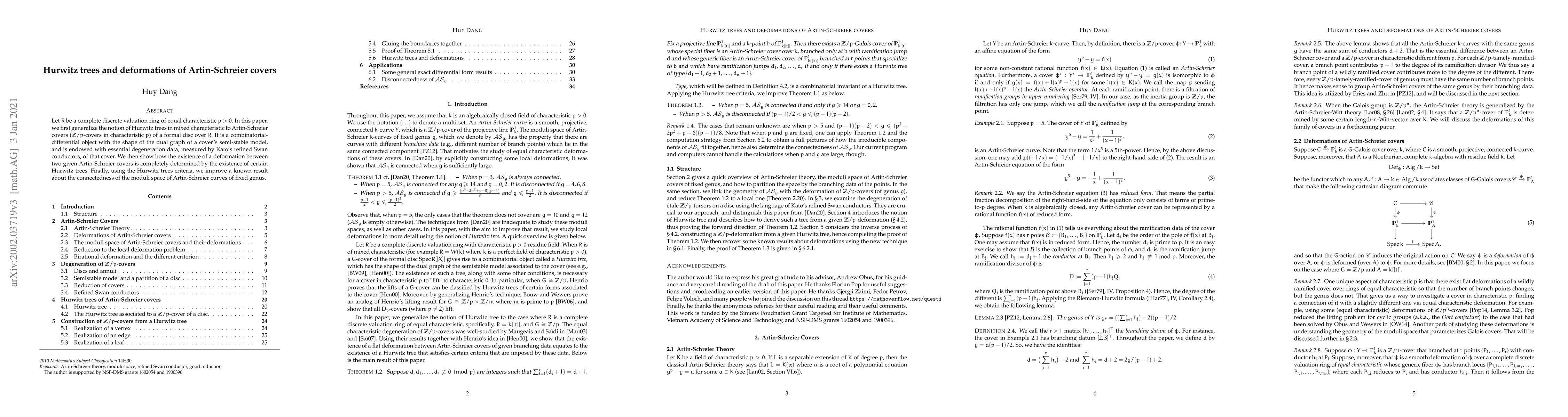 Thumbnail for Hurwitz trees and deformations of Artin-Schreier covers