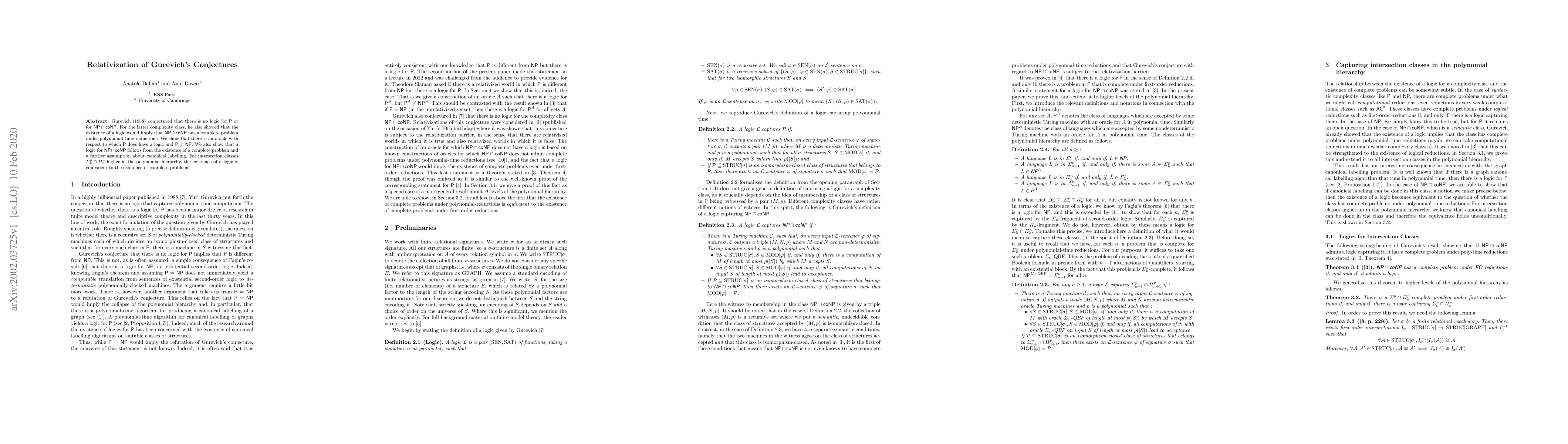 Thumbnail for Relativization of Gurevich's Conjectures